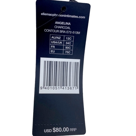 New Obsidian Bra 34C by Elle Macpherson Gray Python Padded Underwire - Picture 10 of 11